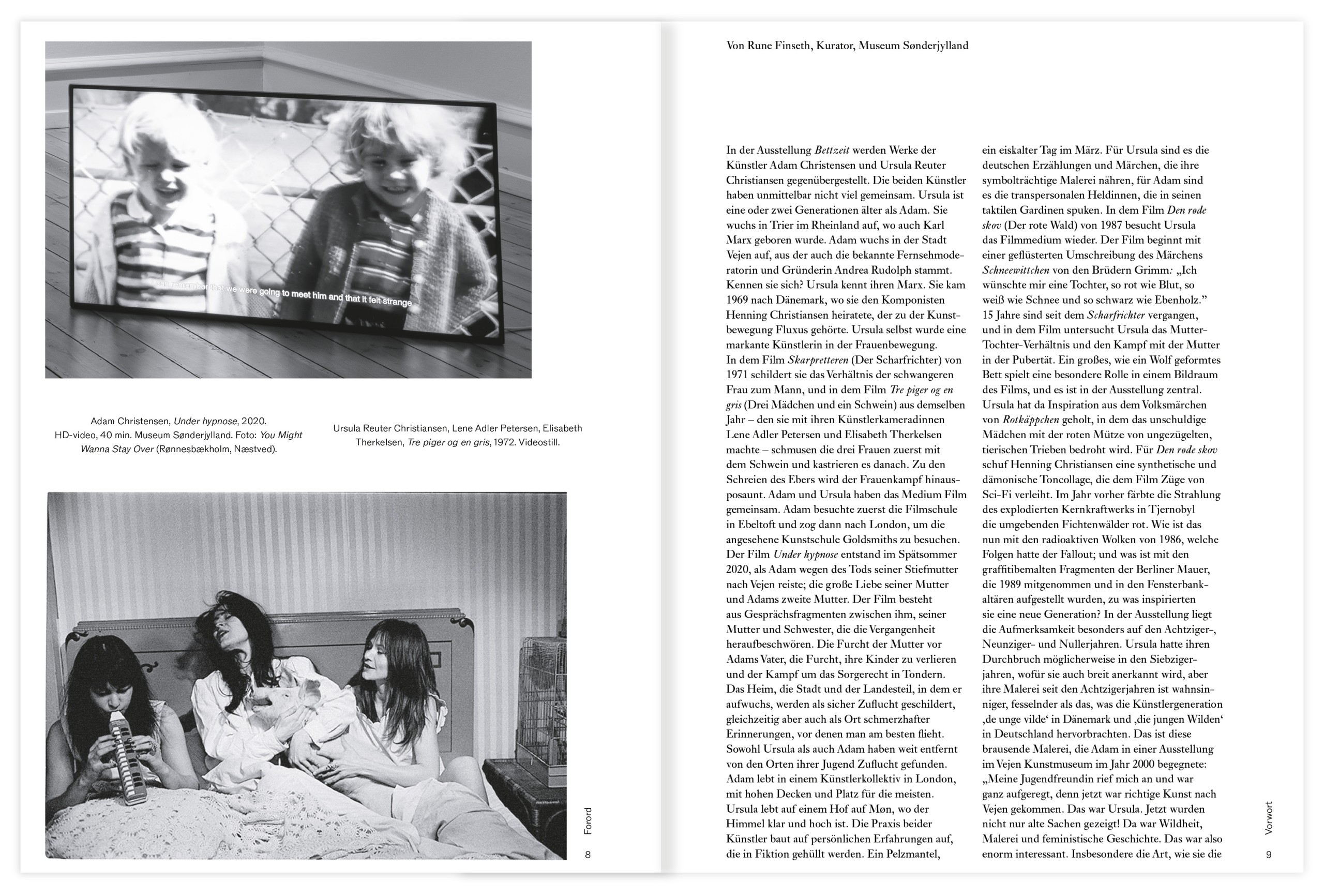 Spread from <em>Sengetid/Bedzeit</em>, 2023